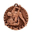 Antique Bronze 1 3/4" Wrestling Millennium Medal