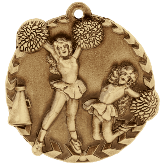Antique Gold 1 3/4" Cheer Millennium Medal