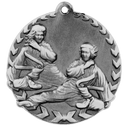 Antique Silver 1 3/4" Martial Arts Millennium Medal