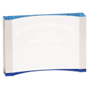 Blue 7" x 4 1/2" 1" Thick Acrylic Crescent