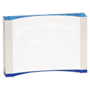 Blue 8" x 5 1/2" 1" Thick Acrylic Crescent