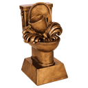 6" Antique Gold Toilet Loser Resin