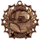 Antique Bronze 2 1/4" Football Ten Star Medal