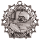 Antique Silver 2 1/4" Football Ten Star Medal