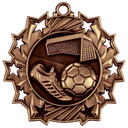Antique Bronze 2 1/4" Soccer Ten Star Medal