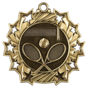 Antique Gold 2 1/4" Tennis Ten Star Medal