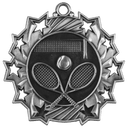 Antique Silver 2 1/4" Tennis Ten Star Medal