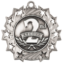 2 1/4" Antique Silver 2nd Place Ten Star Medal