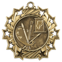 Antique Gold 2 1/4" Art Ten Star Medal