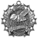 Antique Silver 2 1/4" Spelling Ten Star Medal