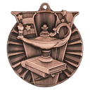 Antique Bronze 2" Lamp of Knowledge Victory Medal