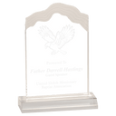 Clear 4 1/2" x 7" Cap Edge Acrylic with 5 1/2" Base